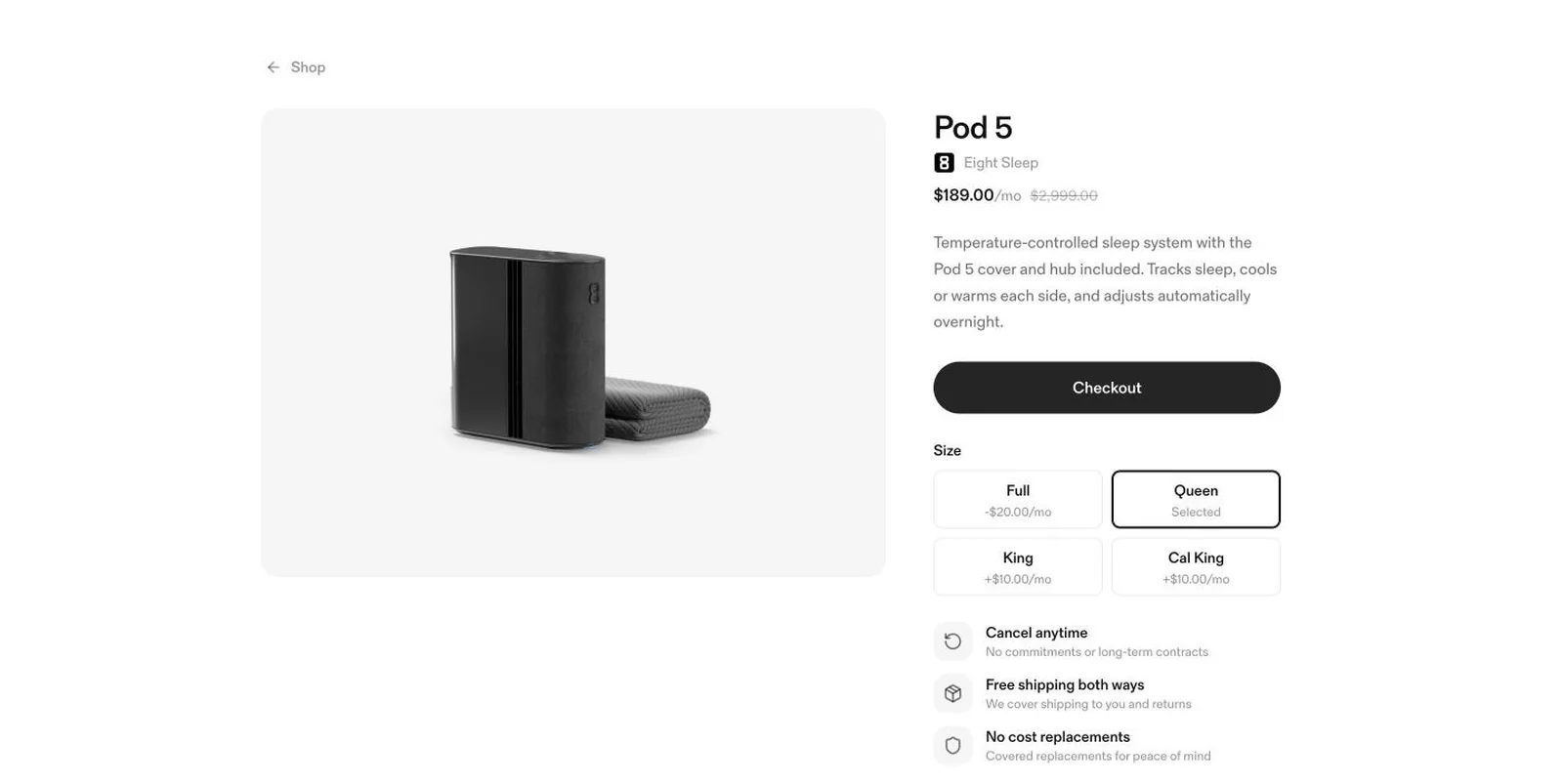 A product page inside the Whim portal